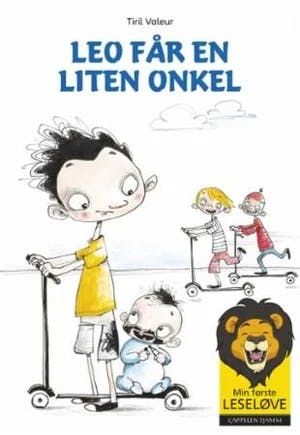 Omslag: "Leo får en liten onkel" av Tiril Valeur